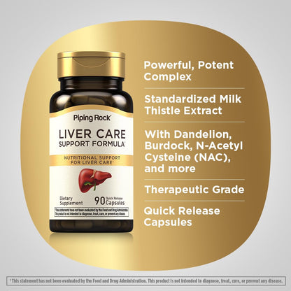 Piping Rock Liver Cleanse Complex | 90 Capsules | Liver Care Support Formula | Non-GMO, Gluten Free Supplement - dailyvitalstore