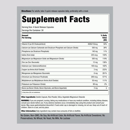 Piping Rock Mega Multi Mineral Chelated Supplement | 120 Capsules | for Men and Women | Iron Free | Non-GMO, Gluten Free - dailyvitalstore