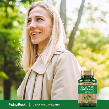 Piping Rock Oregano Oil Softgel Capsules | 200 Pills | Herbal Extract Supplement | Wild Harvested | Non-GMO, Gluten Free - dailyvitalstore