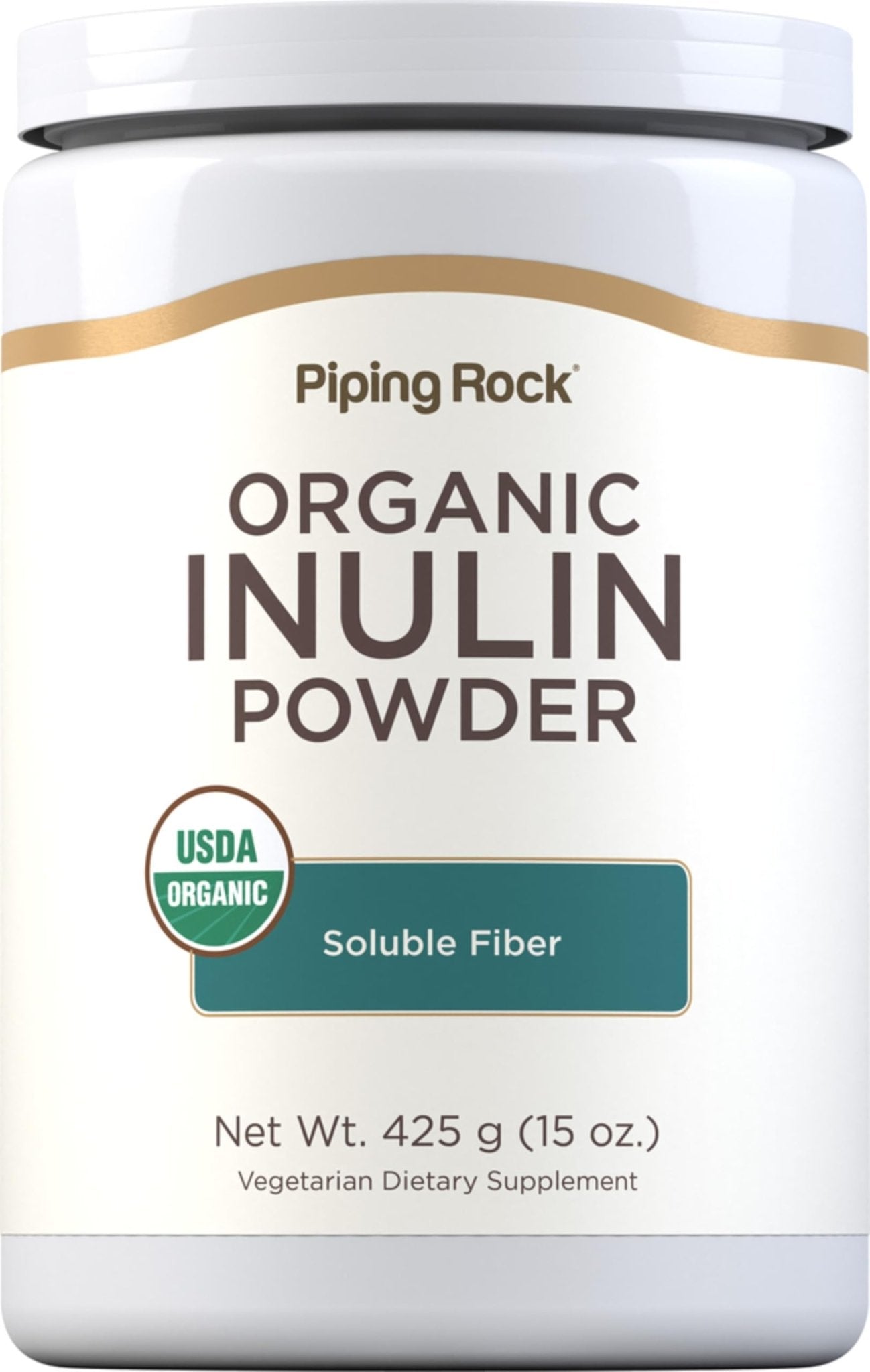 Piping Rock Organic Inulin Powder | 15 oz | Soluble Fiber Supplement | FOS Powder | Vegetarian, Non-GMO, Gluten Free - dailyvitalstore