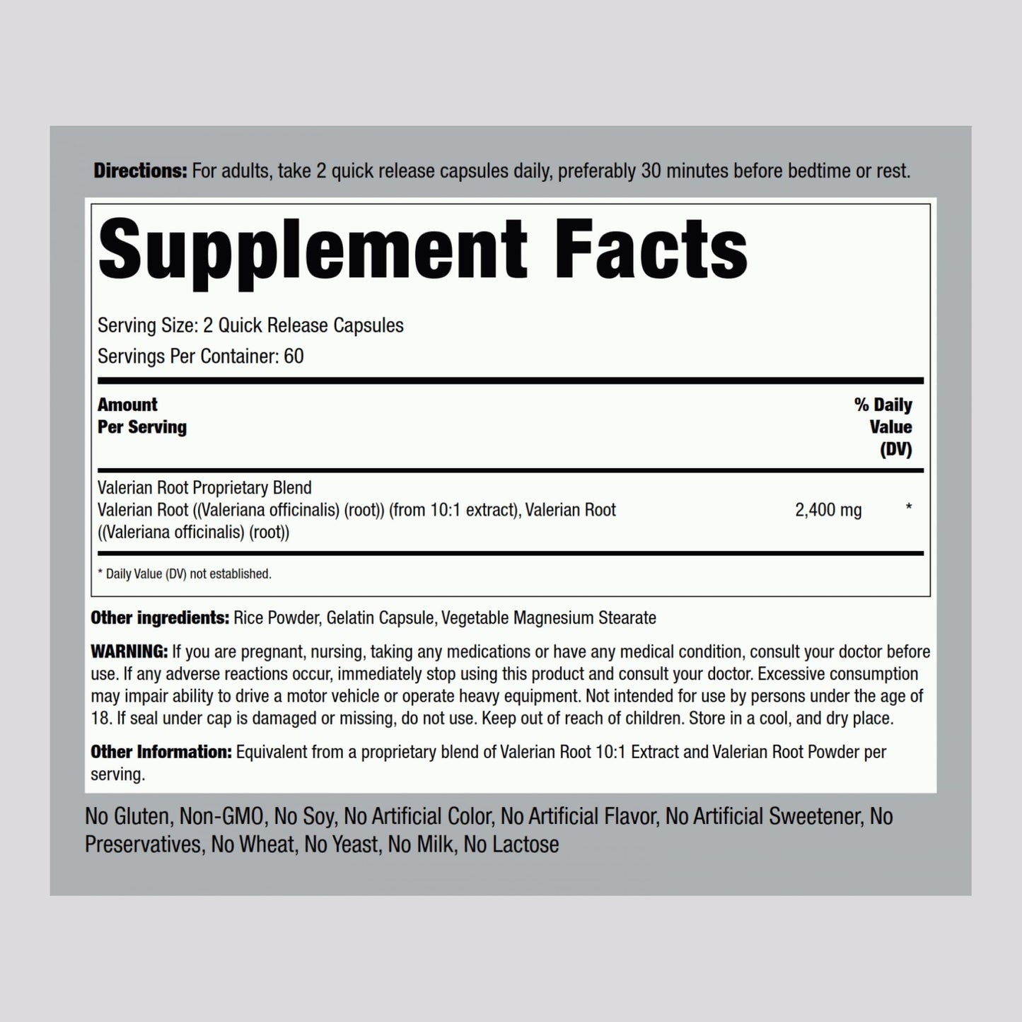 Piping Rock Valerian Root Capsules | 120 Count | Extract Supplement | Herbal Blend | Non-GMO, Gluten Free - dailyvitalstore