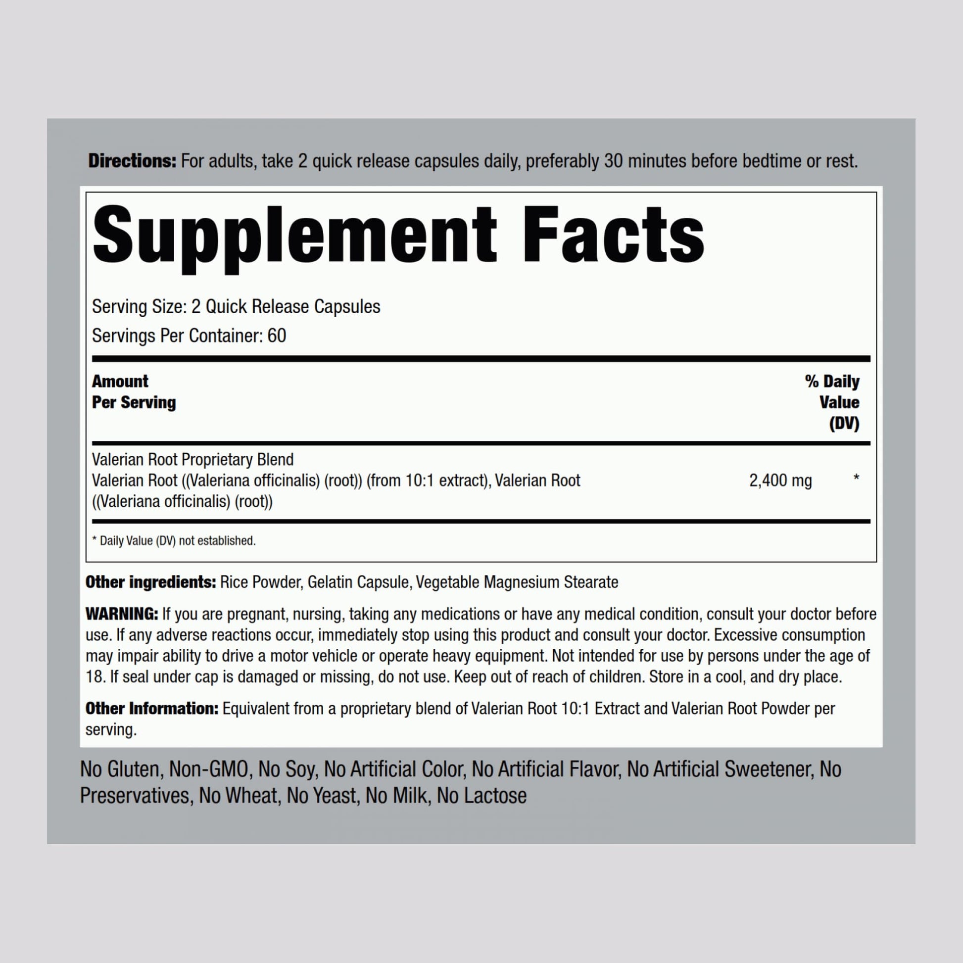 Piping Rock Valerian Root Capsules | 120 Count | Extract Supplement | Herbal Blend | Non-GMO, Gluten Free - dailyvitalstore