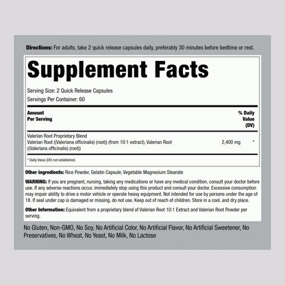 Piping Rock Valerian Root Capsules | 120 Count | Extract Supplement | Herbal Blend | Non-GMO, Gluten Free - dailyvitalstore