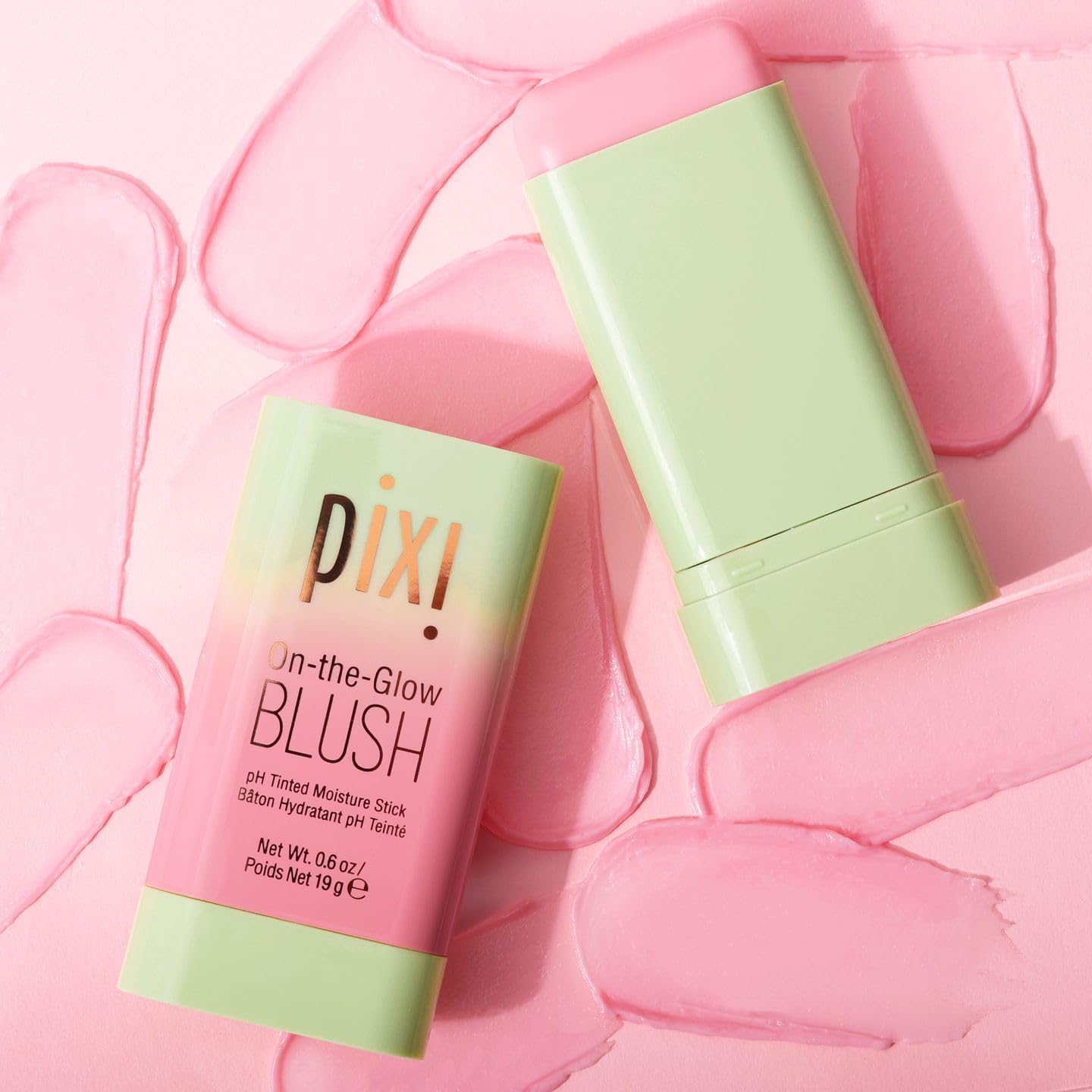 Pixi On-the-Glow Blush Stick in CheekTone, pH Reactive Hydrating Tinted Moisture Stick for Cheeks and Lips with Ginseng, Aloe Vera and Fruit Extracts, Twist-Up Design, Paraben-Free, 19g / 0.6 oz - dailyvitalstore