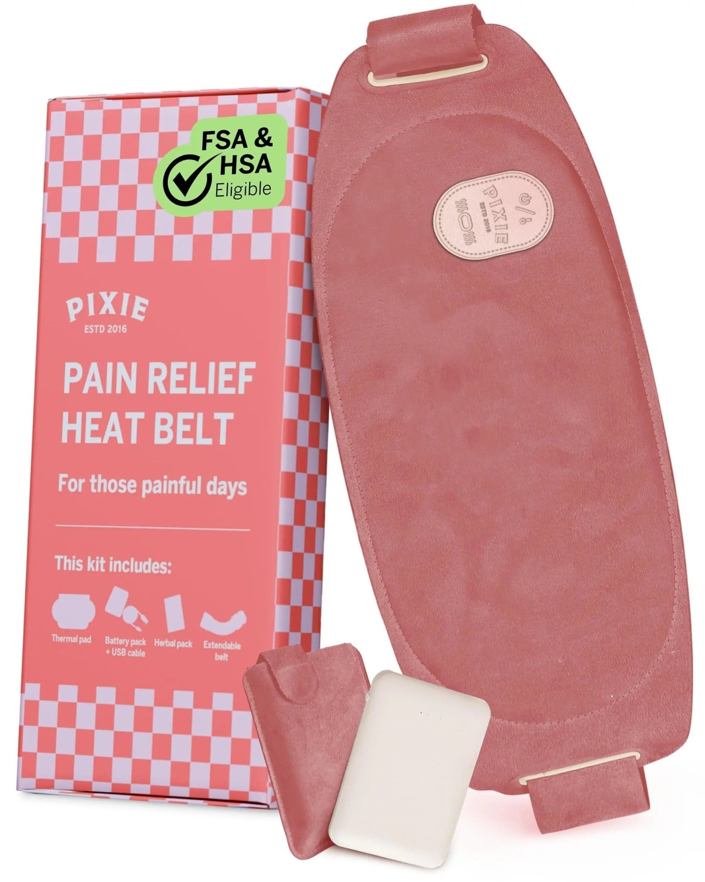 Pixie Period Heating Pad for Cramps - Thinnest Wearable Heating Pad for Feminine Care - Unnoticeable Under Clothes - Best Portable Pain Relief Heat Belt On The Market - Hours of Menstrual Pain Relief - dailyvitalstore