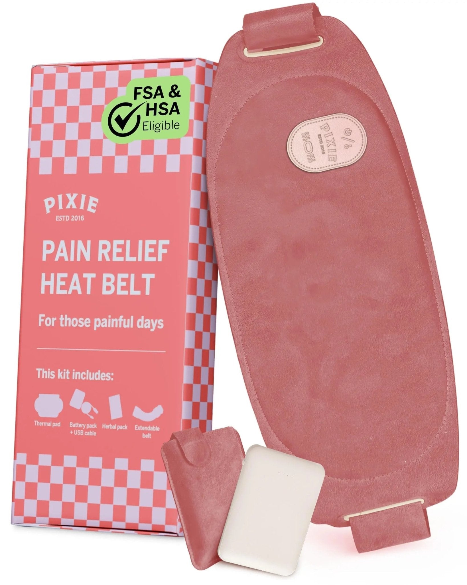 Pixie Period Heating Pad for Cramps - Thinnest Wearable Heating Pad for Feminine Care - Unnoticeable Under Clothes - Best Portable Pain Relief Heat Belt On The Market - Hours of Menstrual Pain Relief - dailyvitalstore