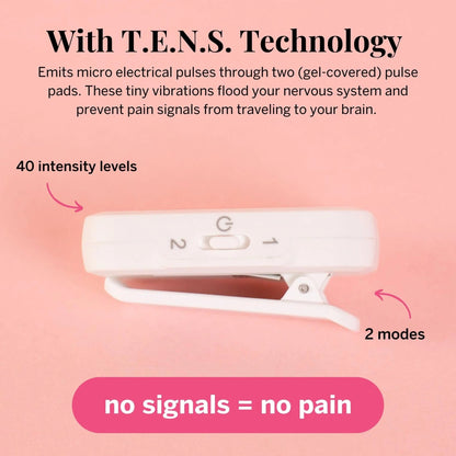 Pixie Period Pain Relief Device - Best PMS Relief Simulator with TENS Technology - Thinnest Wearable Tens Unit - Unnoticeable Under Clothes - Menstrual Cramp Comfort for Feminine Care - dailyvitalstore