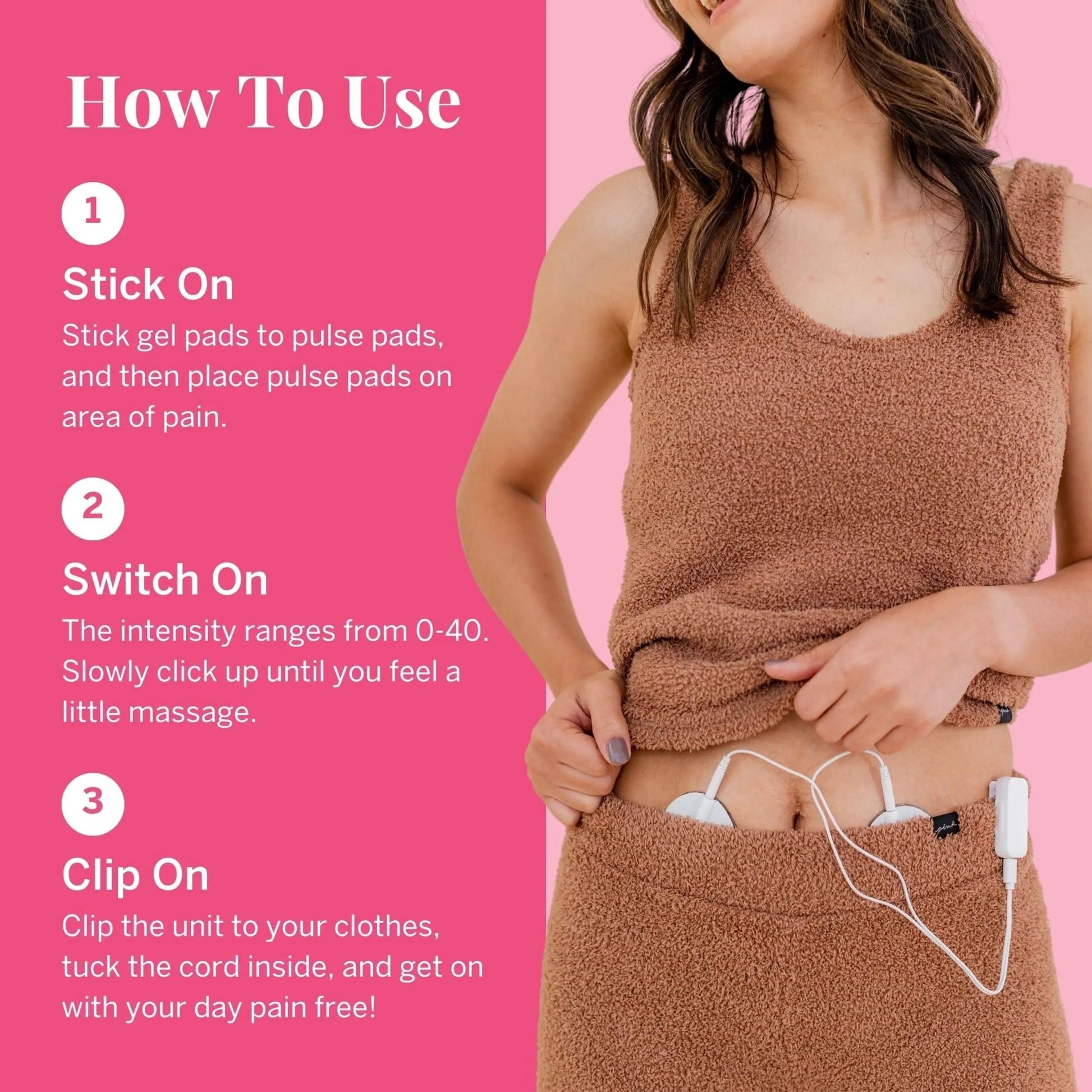 Pixie Period Pain Relief Device - Best PMS Relief Simulator with TENS Technology - Thinnest Wearable Tens Unit - Unnoticeable Under Clothes - Menstrual Cramp Comfort for Feminine Care - dailyvitalstore