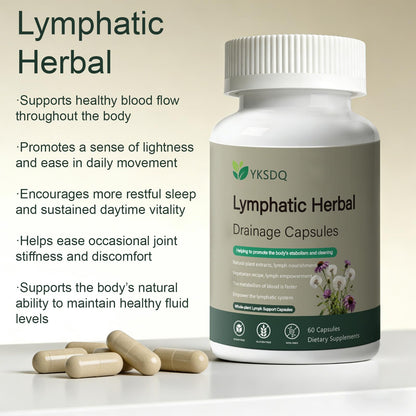 PKQLQ Lymph Drainage Capsules | Natural Detoxification Help Maintain the Healthy Fluid Balance of Both Women and Men, Promote Blood Virculation and Maintain Good Health. 60 Capsules (1) - dailyvitalstore