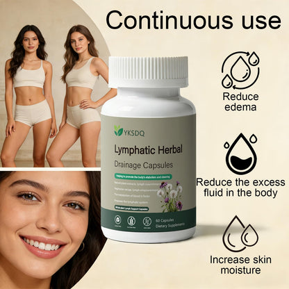 PKQLQ Lymph Drainage Capsules | Natural Detoxification Help Maintain the Healthy Fluid Balance of Both Women and Men, Promote Blood Virculation and Maintain Good Health. 60 Capsules (1) - dailyvitalstore