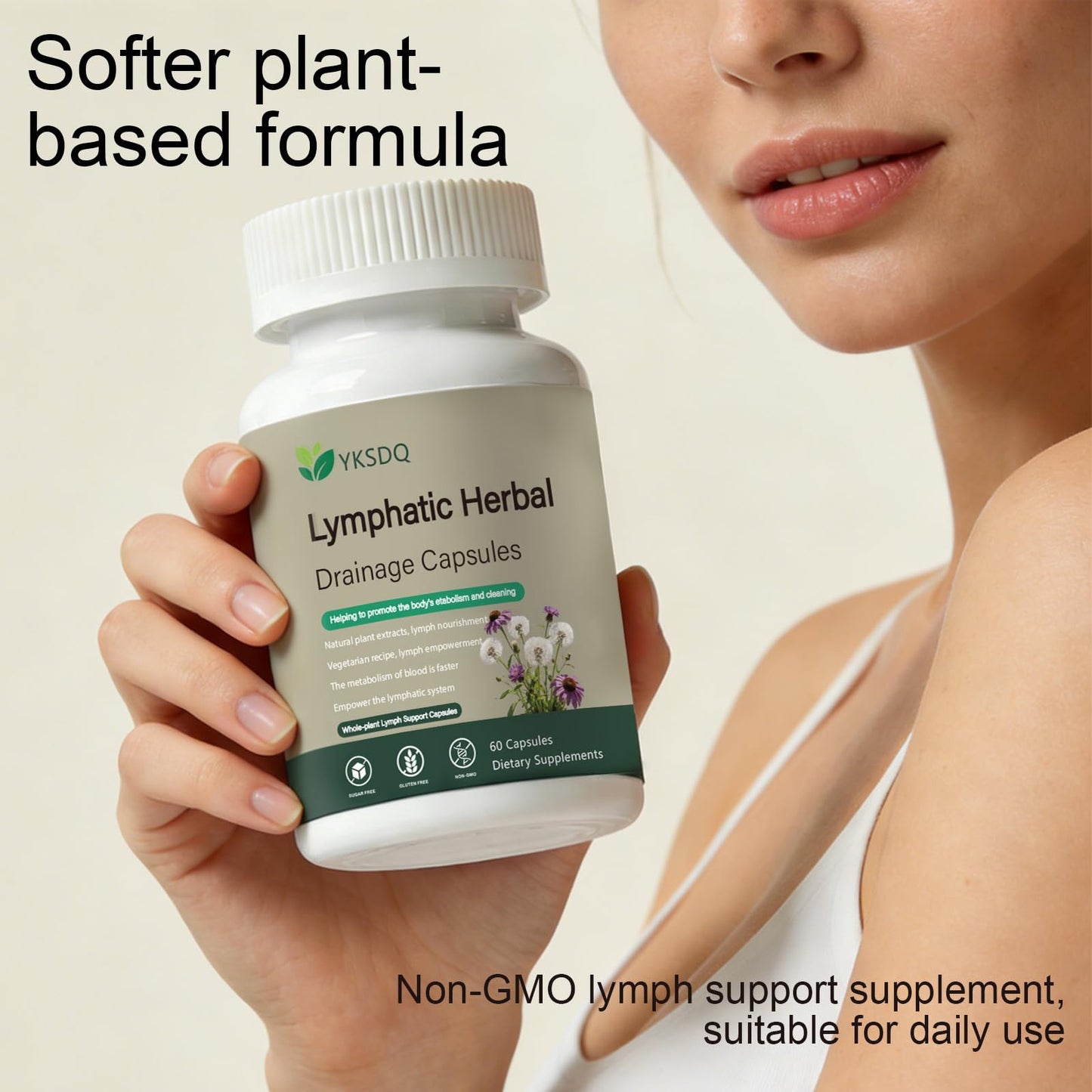 PKQLQ Lymph Drainage Capsules | Natural Detoxification Help Maintain the Healthy Fluid Balance of Both Women and Men, Promote Blood Virculation and Maintain Good Health. 60 Capsules (1) - dailyvitalstore