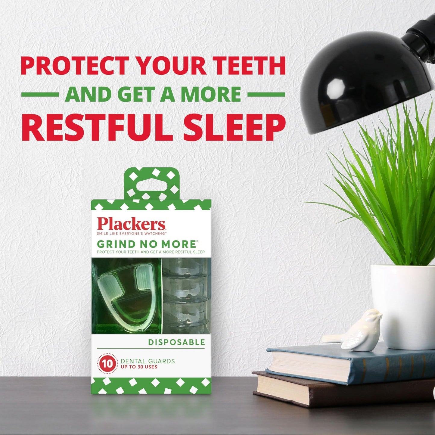 Plackers Grind No More Night Guard, Nighttime Protection for Teeth, BPA Free, Sleep Well, Ready to Wear, Disposable, One Size Fits All, 16 Count - dailyvitalstore