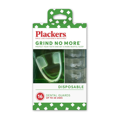 Plackers Grind No More Night Guard, Nighttime Protection for Teeth, BPA Free, Sleep Well, Ready to Wear, Disposable, One Size Fits All, 16 Count - dailyvitalstore