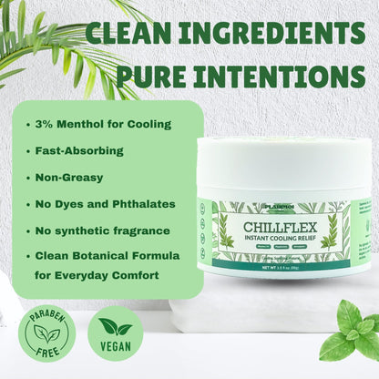 PLAIRMOI CHILLFLEX Pain Relief Gel for Muscle Aches, Joint Pain, Discomfort & Inflammation – Fast Acting, Cooling, Non-Greasy with 3% Menthol & Eucalyptus – 3.5 oz, 1-Pack - dailyvitalstore