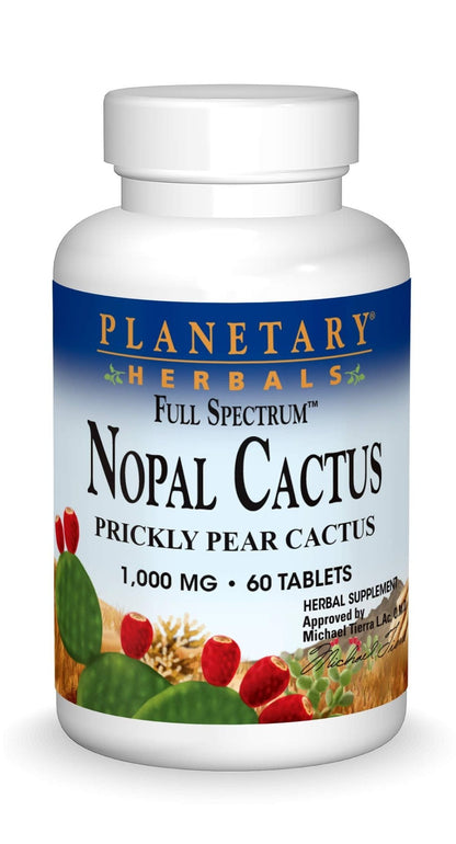 Planetary Herbals Full Spectrum Nopal Cactus 1000mg Prickly Pear Cactus Antioxidant - 100% Natural - 60 Tablets - dailyvitalstore