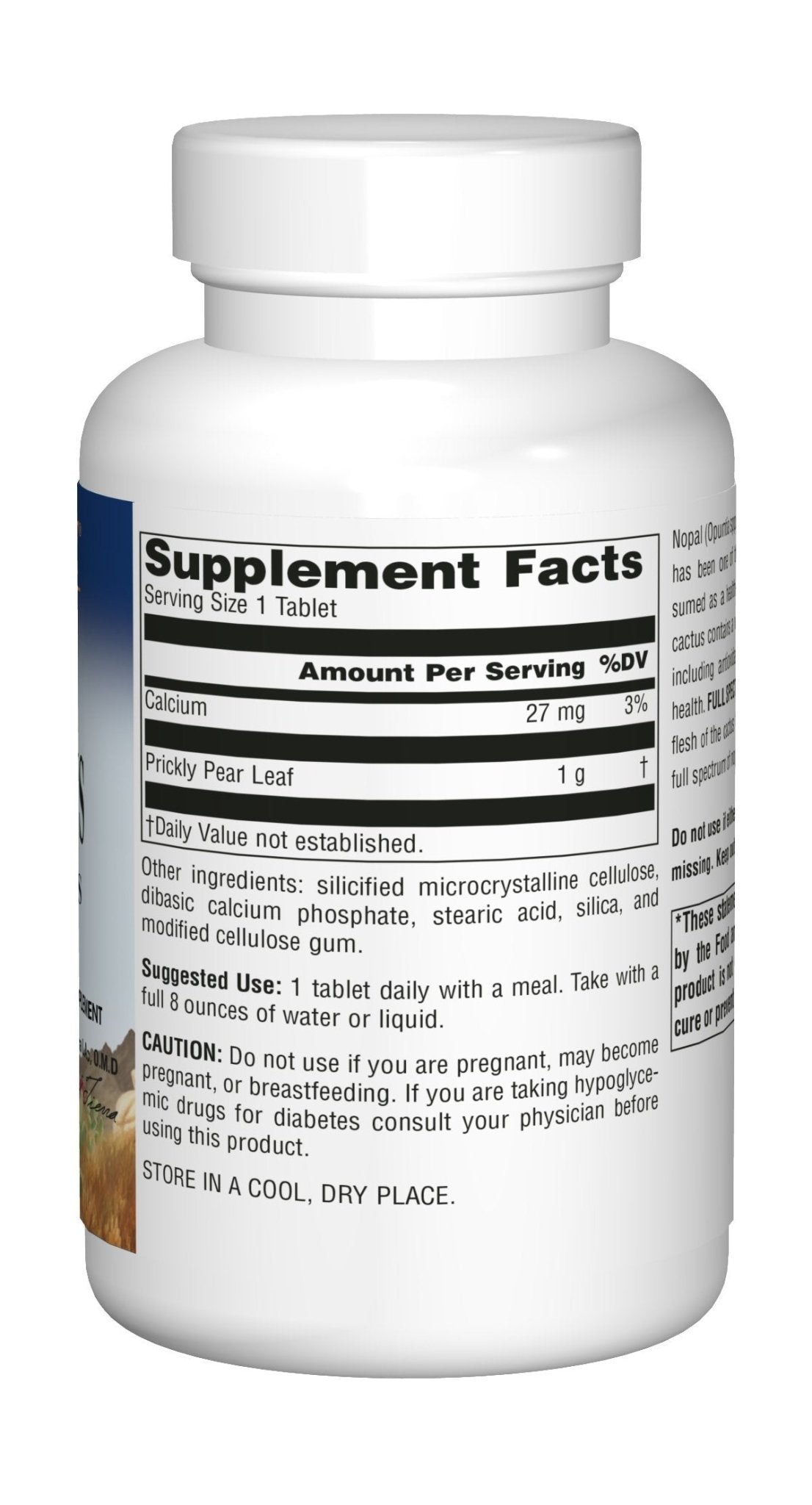 Planetary Herbals Full Spectrum Nopal Cactus, Prickly Pear Cactus, 1000 mg, with Prickley Pear Leaf - 120 Tablets - dailyvitalstore