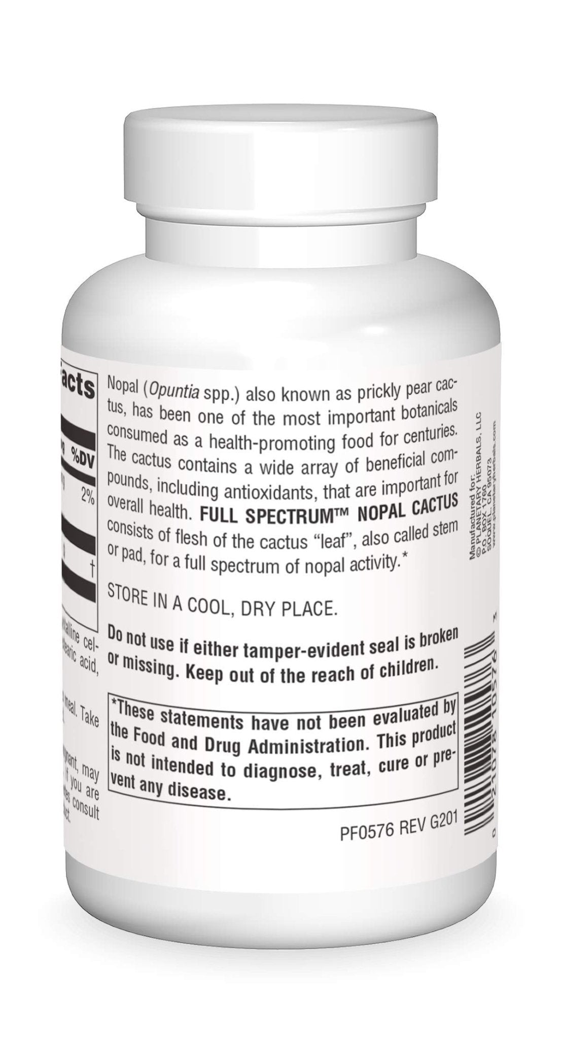 Planetary Herbals Full Spectrum Nopal Cactus, Prickly Pear Cactus, 1000 mg, with Prickley Pear Leaf - 120 Tablets - dailyvitalstore