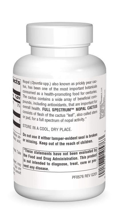 Planetary Herbals Full Spectrum Nopal Cactus, Prickly Pear Cactus, 1000 mg, with Prickley Pear Leaf - 120 Tablets - dailyvitalstore