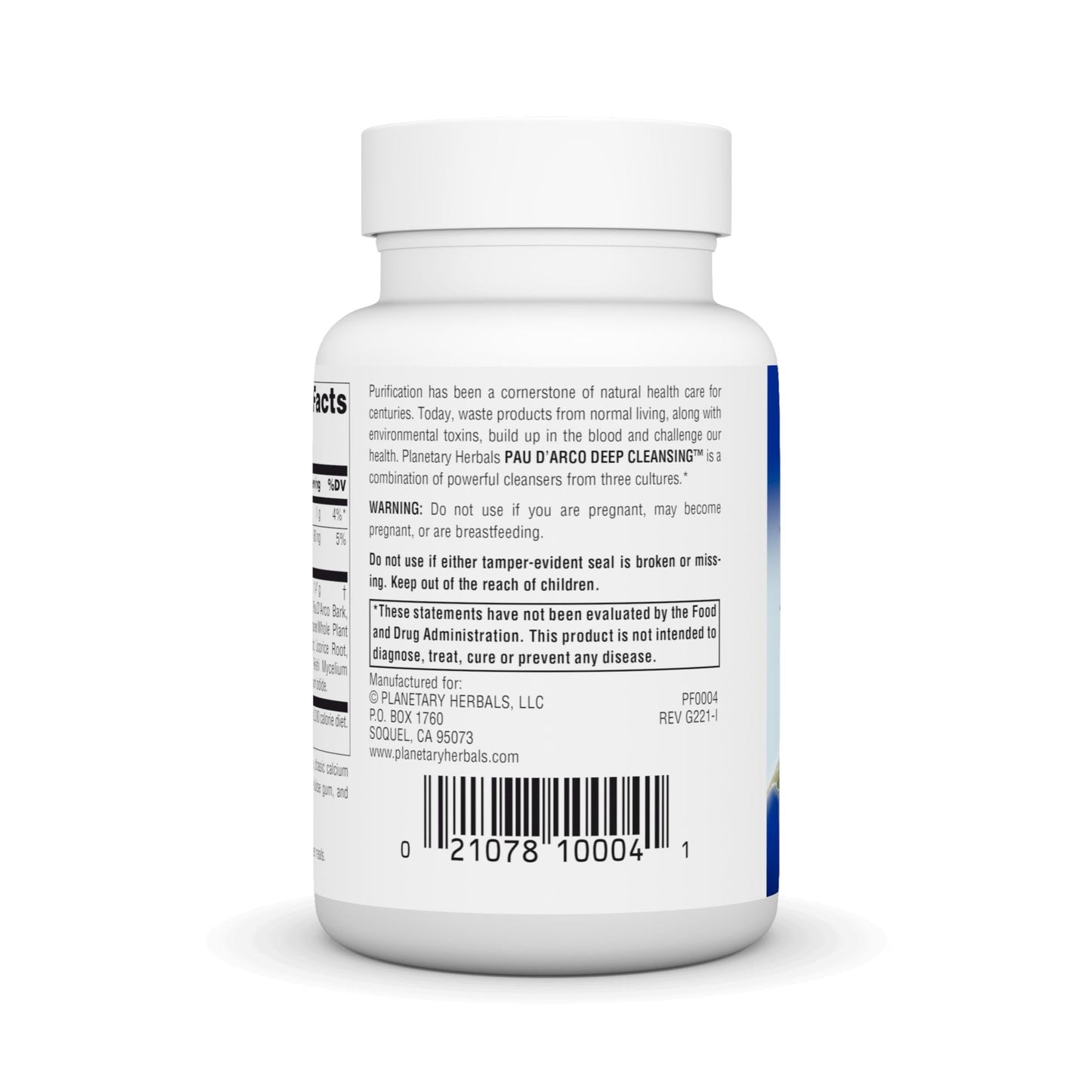 Planetary Herbals PAU D'Arco Deep Cleansing, Herbal Supplement, 735 mg - 72 Tablets - dailyvitalstore
