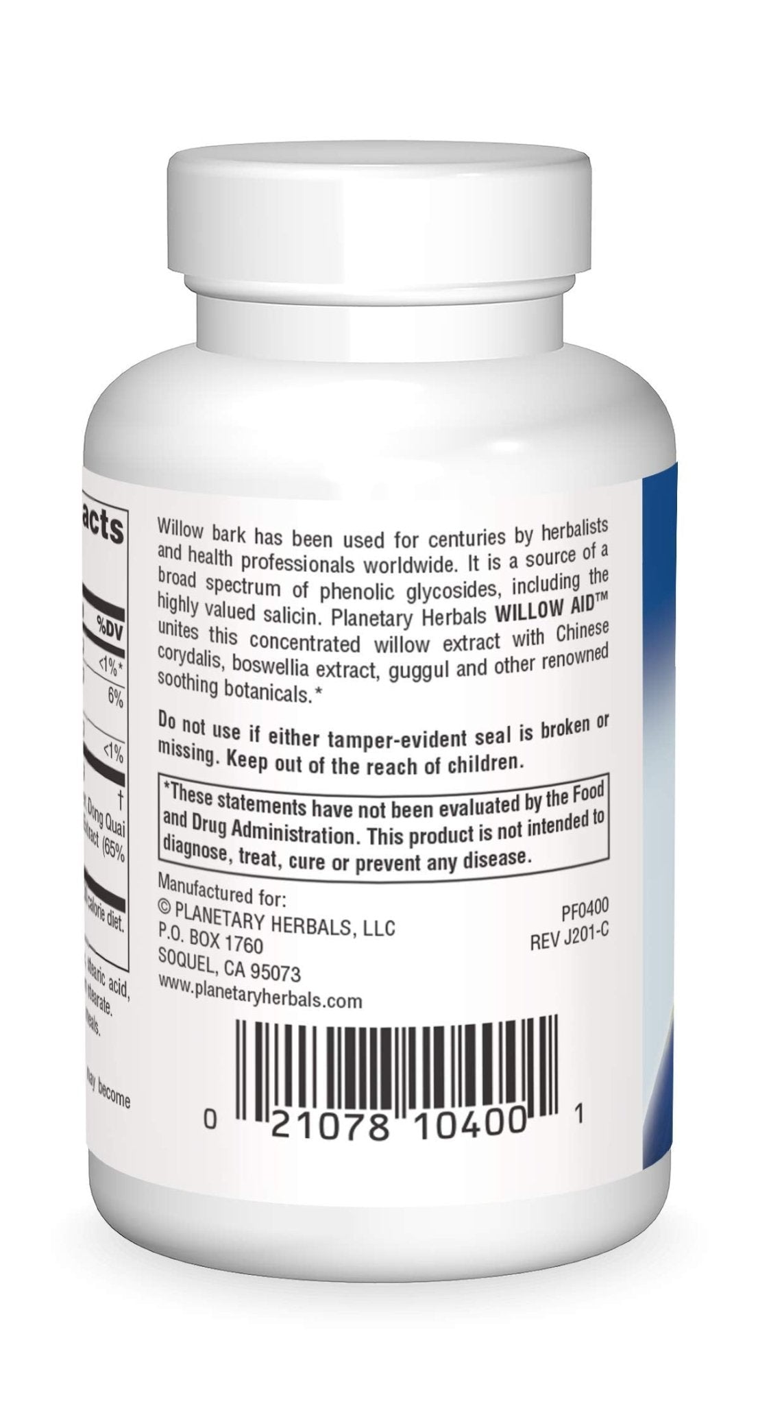Planetary Herbals Willow Aid Tablets, 60 Count - dailyvitalstore