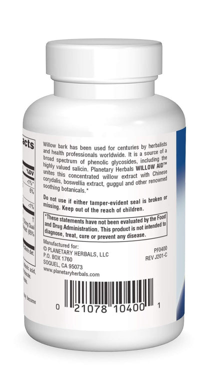 Planetary Herbals Willow Aid Tablets, 60 Count - dailyvitalstore