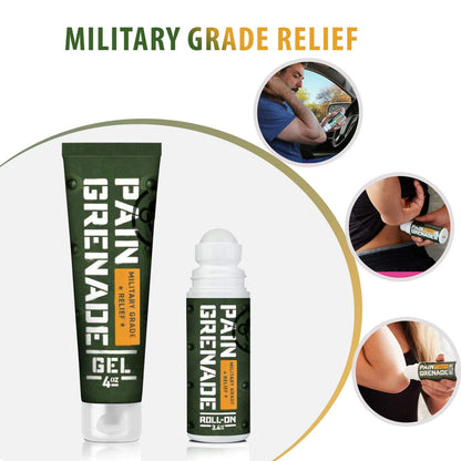 Plant Powered Roll-On Gel by Pain Grenade - Cooling and Warming Gel with Arnica, Menthol, Camphor, Glucosamine, and Other All Natural Botanicals - 3 - Pack - dailyvitalstore