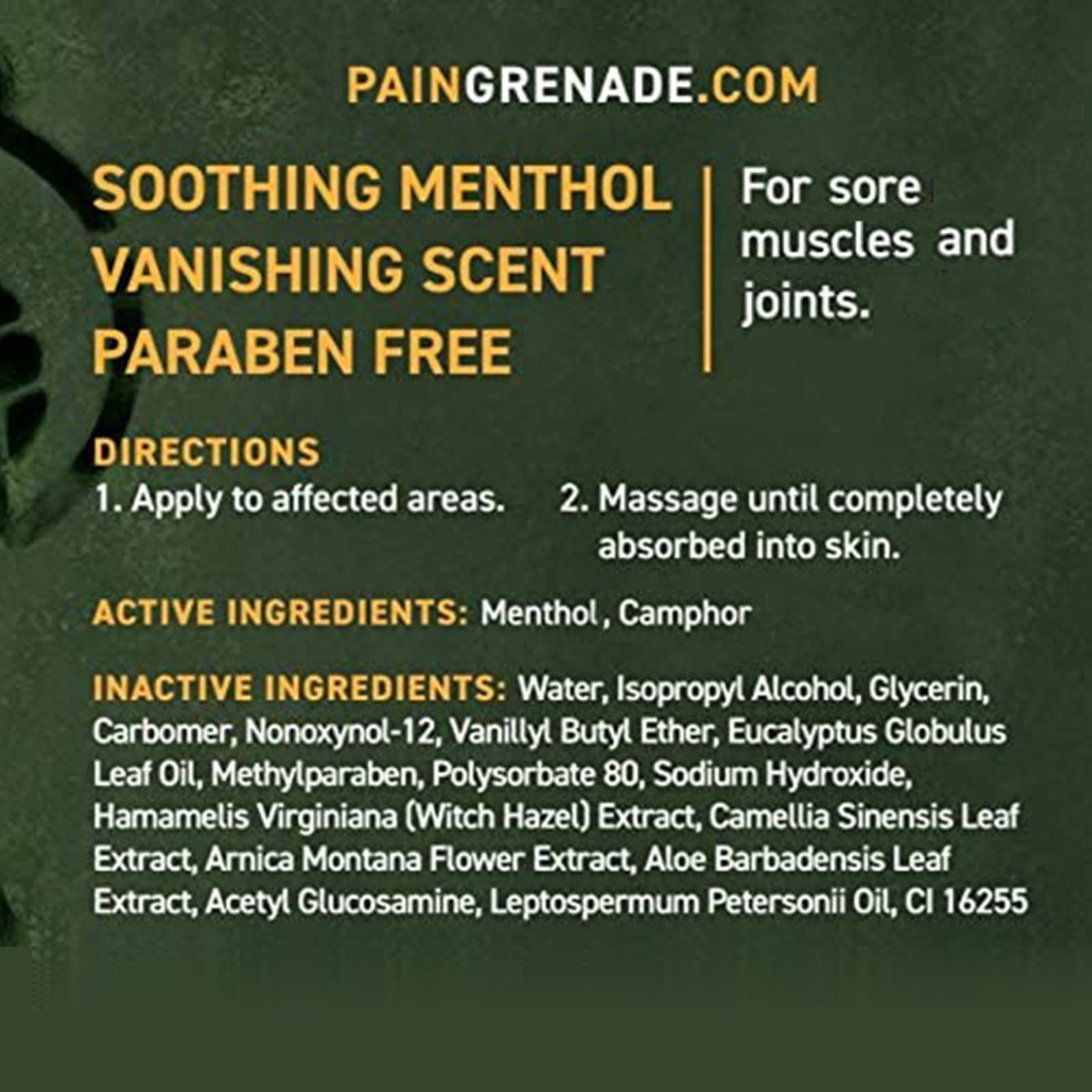 Plant Powered Roll-On Gel by Pain Grenade - Cooling and Warming Gel with Arnica, Menthol, Camphor, Glucosamine, and Other All Natural Botanicals - 3 - Pack - dailyvitalstore