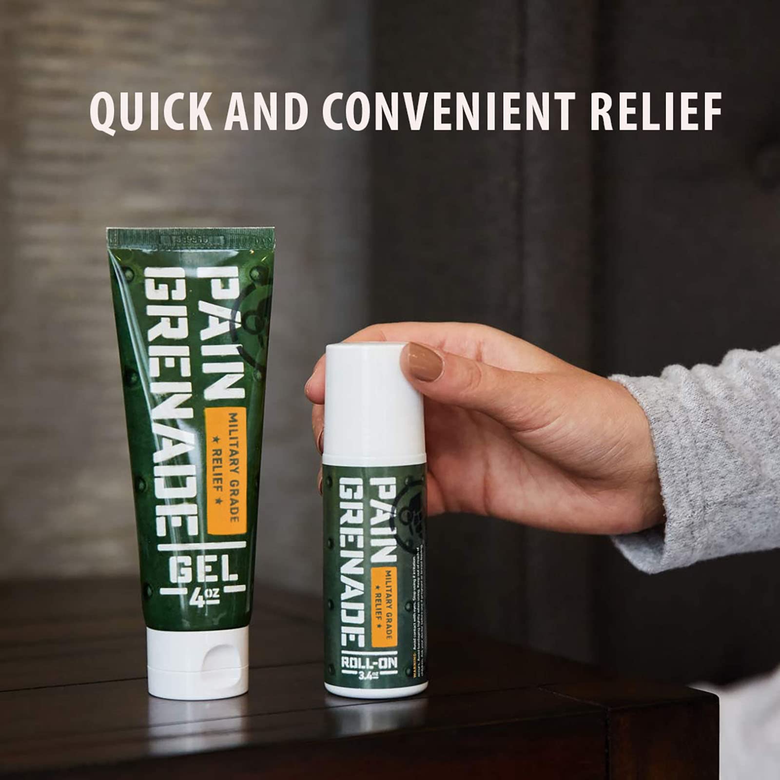 Plant Powered Roll-On Gel by Pain Grenade - Cooling and Warming Gel with Arnica, Menthol, Camphor, Glucosamine, and Other All Natural Botanicals - 3 - Pack - dailyvitalstore