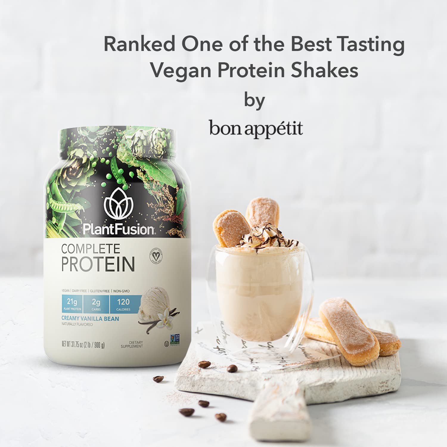 PlantFusion Complete Vegan Protein Powder - Plant Based Protein Powder With BCAAs, Digestive Enzymes and Pea Protein - Keto, Gluten Free, Soy Free, Non-Dairy, No Sugar, Non-GMO - Vanilla Bean 2 lb - dailyvitalstore
