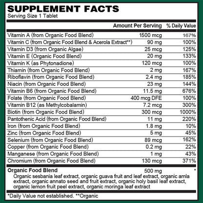 PlantFusion Organic Multivitamin for Men - One Daily Whole Food Blend Men's Multivitamin - Vegan, Non-GMO - dailyvitalstore