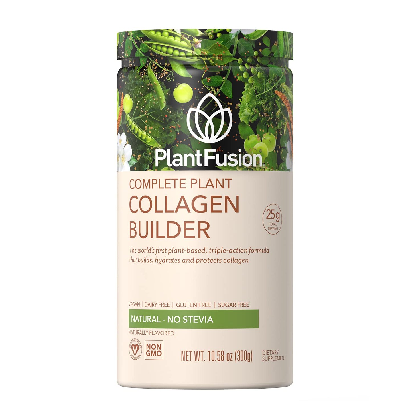 PlantFusion Vegan Collagen Powder - Plant Based Collagen Protein Powder For Muscle & Joints, Hair, Skin & Nails - Keto, Gluten Free, Soy Free, Non-Dairy, No Sugar, Non-GMO - Unflavored 10.58 oz - dailyvitalstore