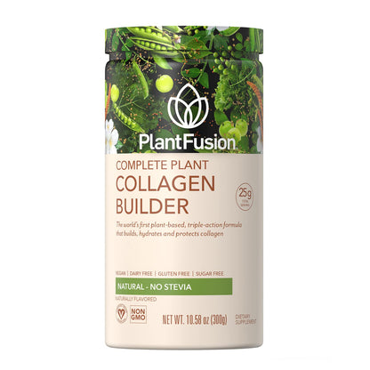 PlantFusion Vegan Collagen Powder - Plant Based Collagen Protein Powder For Muscle & Joints, Hair, Skin & Nails - Keto, Gluten Free, Soy Free, Non-Dairy, No Sugar, Non-GMO - Unflavored 10.58 oz - dailyvitalstore