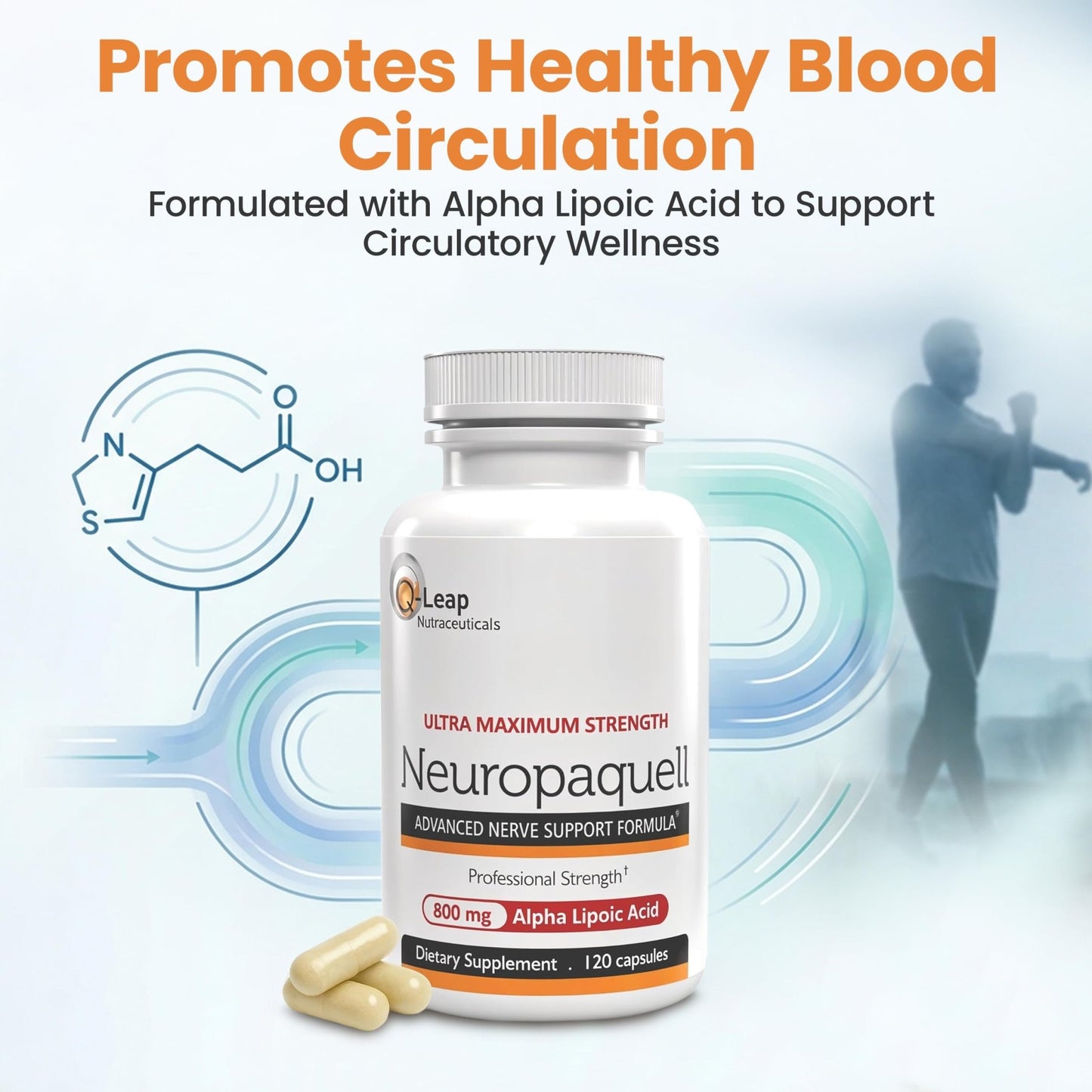 Platinum Health Alpha Lipoic Acid for Neuropathy Nerve Pain Support, Supplement, B Vitamins, L Arginine, All Natural Maximum Strength Neuropaquell for Discomfort in Feet, Hand, Toes,120 Capsules,800mg - dailyvitalstore