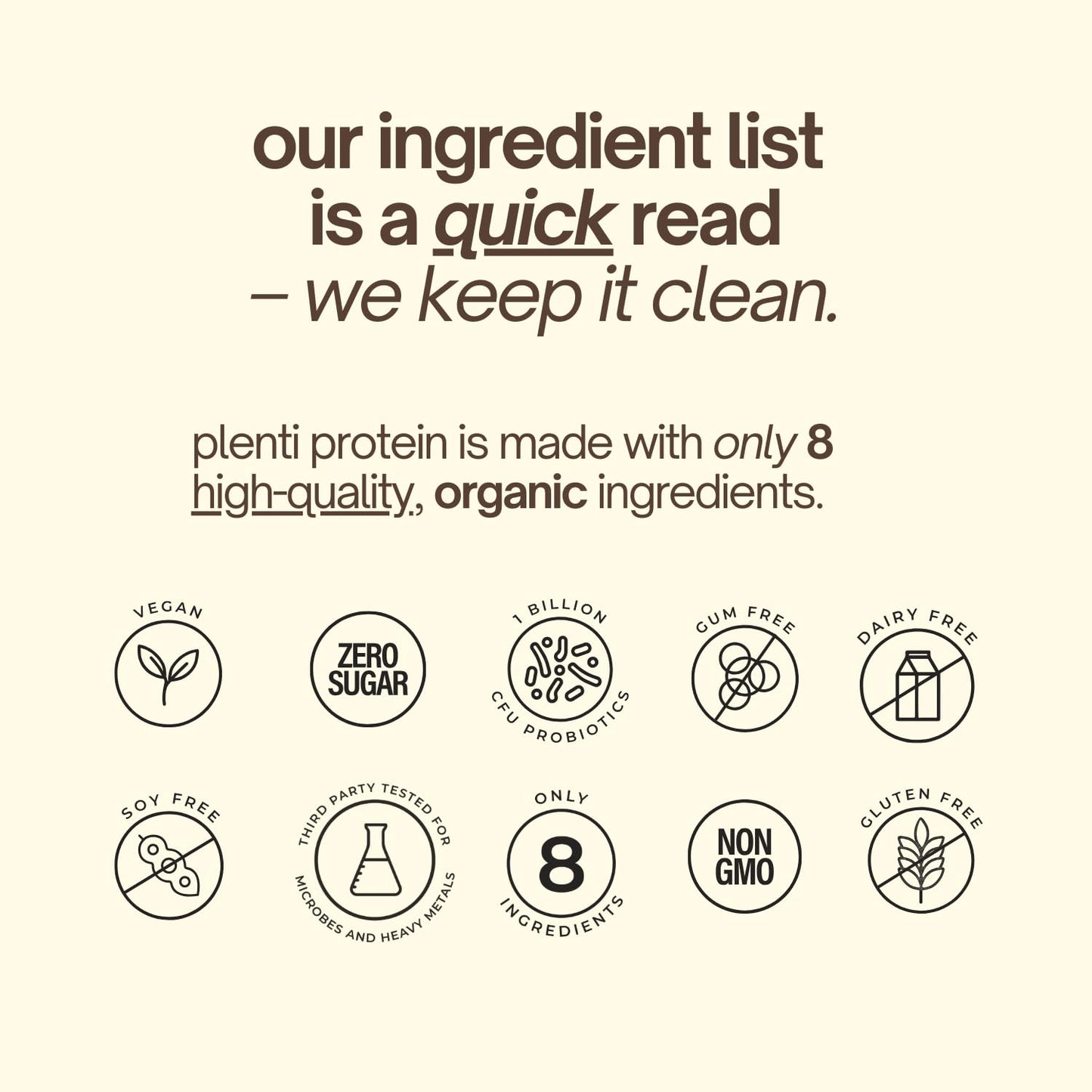 plenti Organic Plant-Based Protein Powder: Vanilla - 20g Pea Protein + Probiotics, Digestive Enzymes & Omega 3-6, Gut Friendly, Sugar Free, 27 Servings (2 lbs) - dailyvitalstore