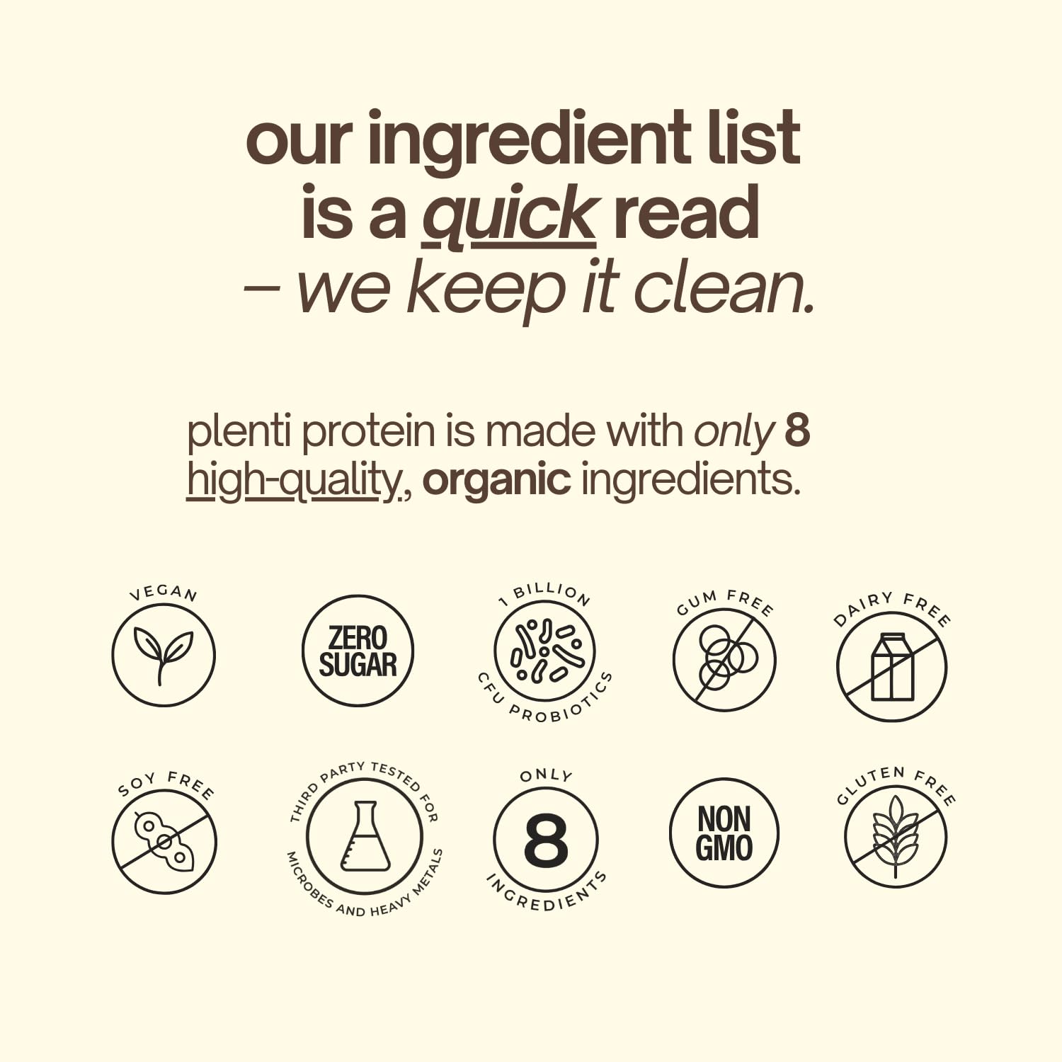 plenti Organic Plant-Based Protein Powder: Vanilla - 20g Pea Protein + Probiotics, Digestive Enzymes & Omega 3-6, Gut Friendly, Sugar Free, 27 Servings (2 lbs) - dailyvitalstore
