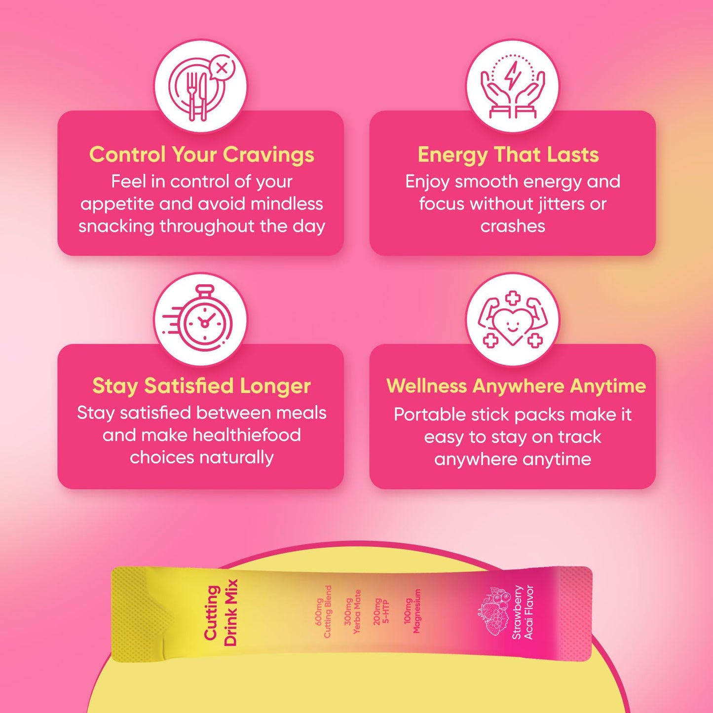 PlocoXe Cutting Drink Mix with Berberine, Chromium, 5-HTP, Yerba Mate & Magnesium - Dual-Action Craving & Gut Health | Strawberry Acai Flavor,Vegan, - dailyvitalstore