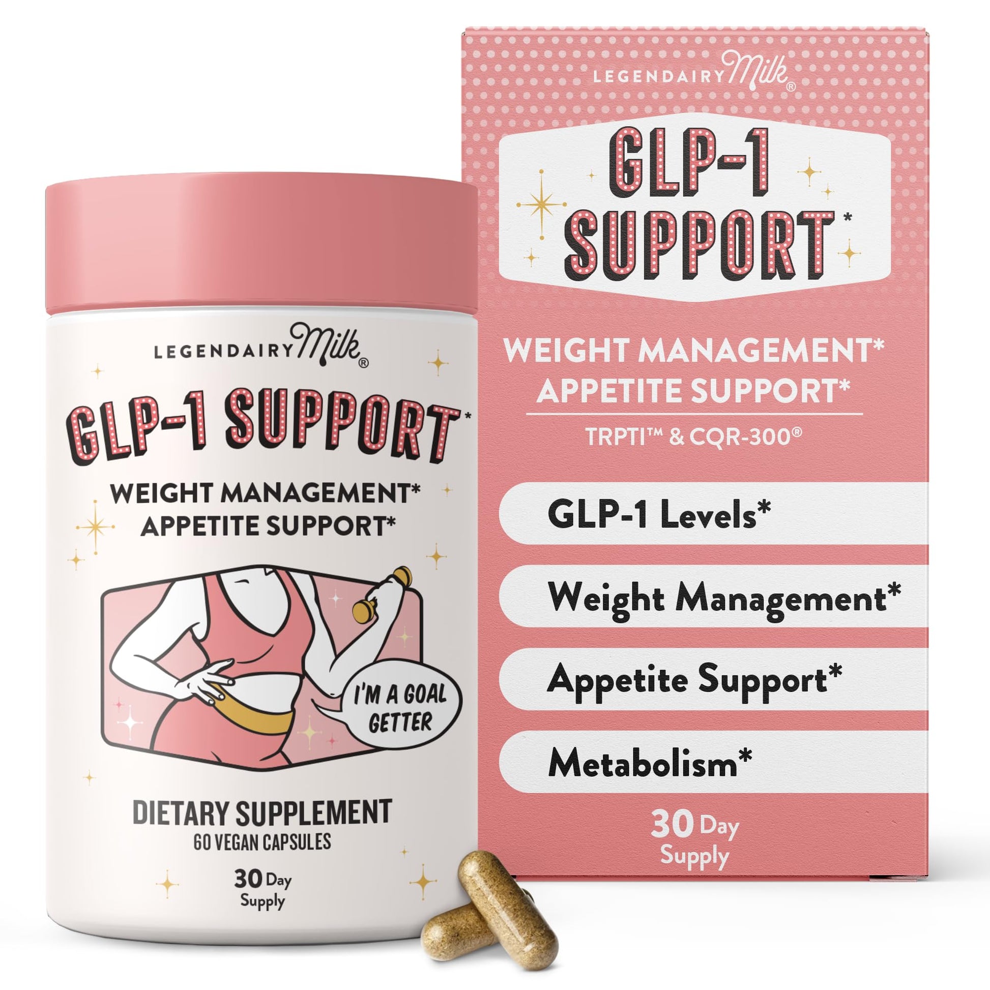 Plus Supplement for Weight Management Appetite Control for Women w Trpti OEA, CQR-300 & Chromium, Supports Natural Fullness Signals & Hunger, Metabolism Support Supplement Legendairy Milk 1-Pack - dailyvitalstore
