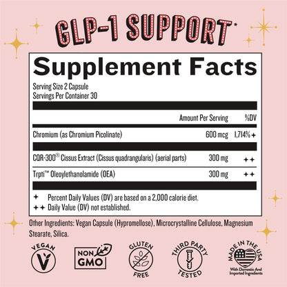 Plus Supplement for Weight Management Appetite Control for Women w Trpti OEA, CQR-300 & Chromium, Supports Natural Fullness Signals & Hunger, Metabolism Support Supplement Legendairy Milk 1-Pack - dailyvitalstore
