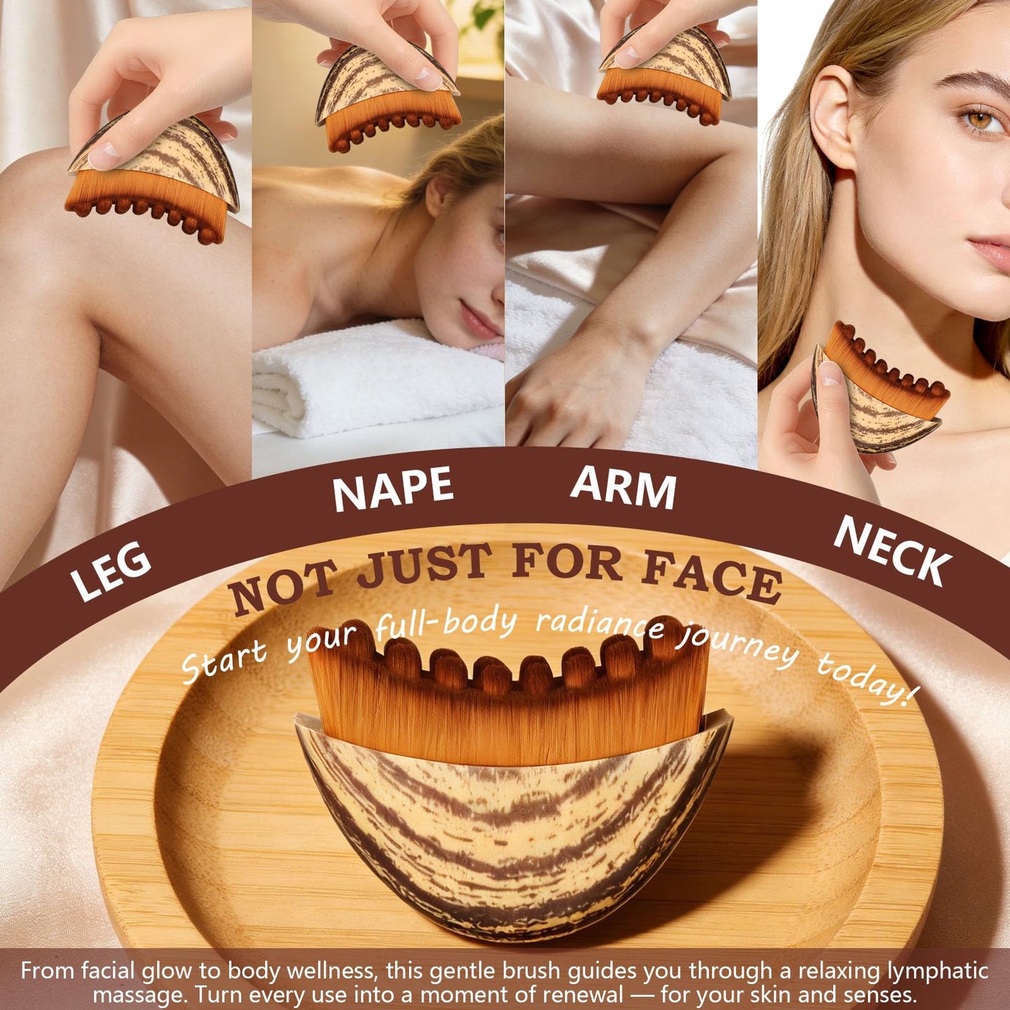 Pnctho 2026 New 2 Pcs Lymphatic Contour Face Brush,Lymphatic Drainage Massager for Chin & Neck, Jawline & Neck Lymphatic Massage Brush for Contouring, De-Puffing & Smoother Skin, Skin Firming 2 Pack - dailyvitalstore