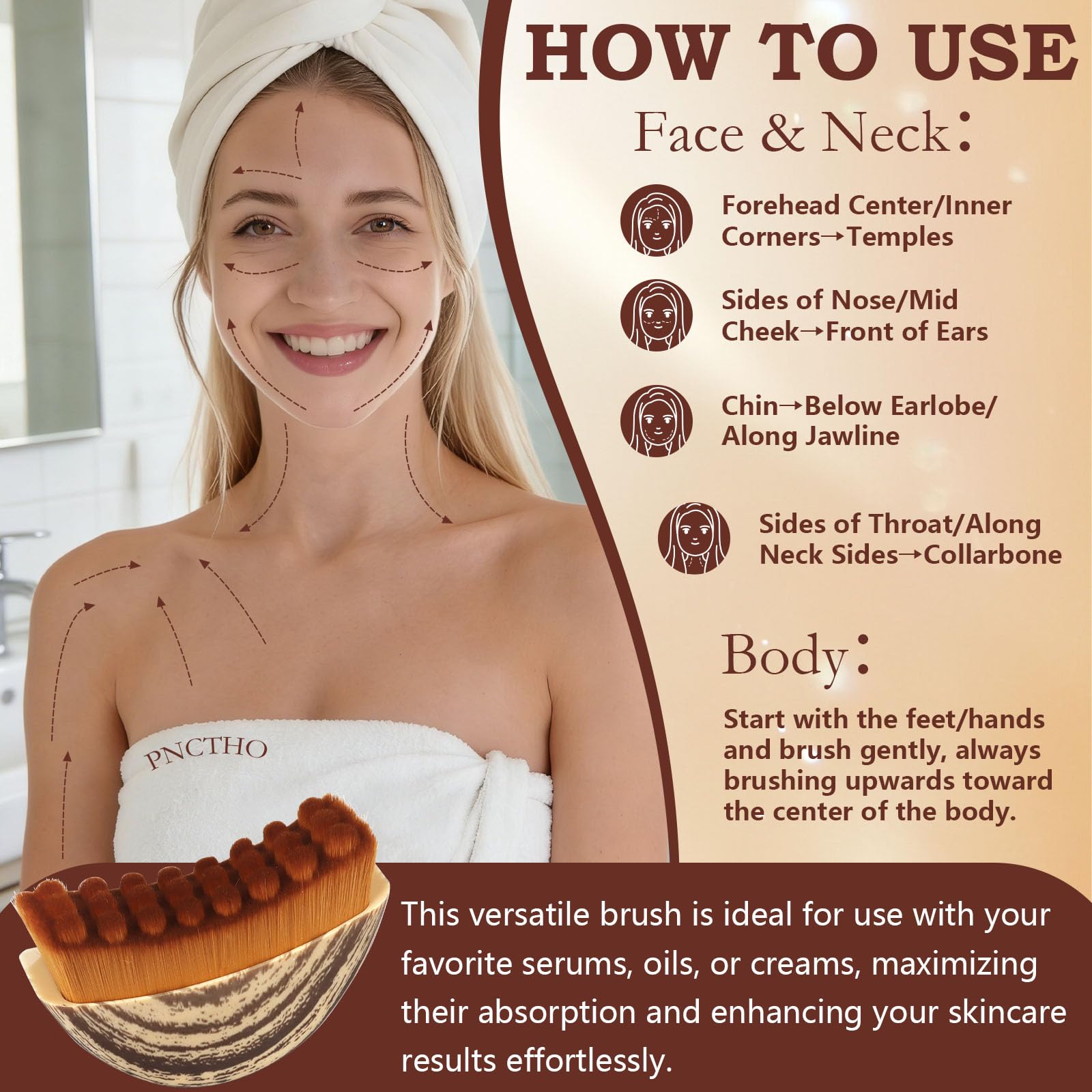 Pnctho 2026 New 2 Pcs Lymphatic Contour Face Brush,Lymphatic Drainage Massager for Chin & Neck, Jawline & Neck Lymphatic Massage Brush for Contouring, De-Puffing & Smoother Skin, Skin Firming 2 Pack - dailyvitalstore