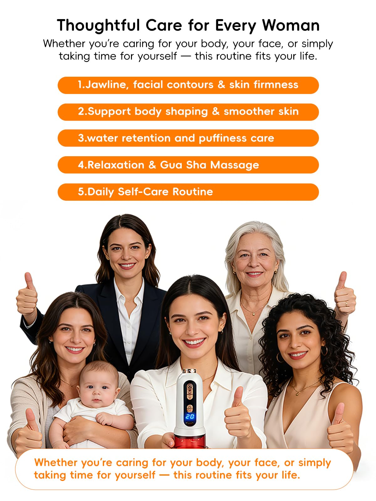 Poeruo 5-in-1 Body Sculpting Machine – Gua Sha & Cupping Vacuum Massage Device, Lymphatic Drainage Massage, Anti-Cellulite Tool & Skin Firming Care for Face, Belly, Arms, Legs, Waist & Love Handles - dailyvitalstore