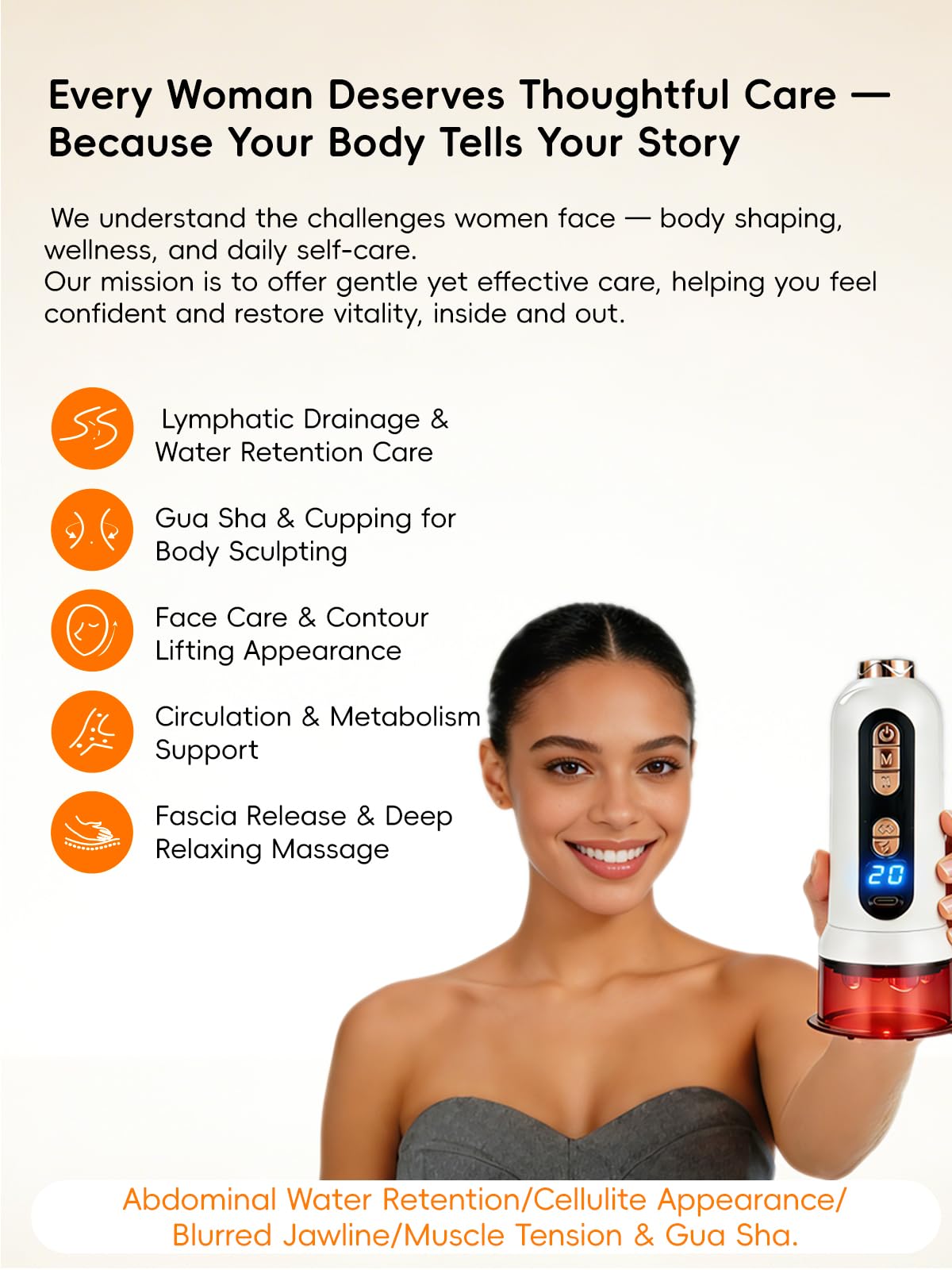 Poeruo 5-in-1 Body Sculpting Machine – Gua Sha & Cupping Vacuum Massage Device, Lymphatic Drainage Massage, Anti-Cellulite Tool & Skin Firming Care for Face, Belly, Arms, Legs, Waist & Love Handles - dailyvitalstore