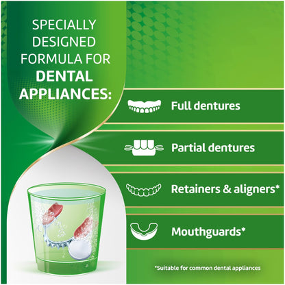 Polident 3 Minute Antibacterial Dental Appliance Cleanser Tablets, Retainer Cleaner Tablets, 90 Count (2 Pack) - dailyvitalstore