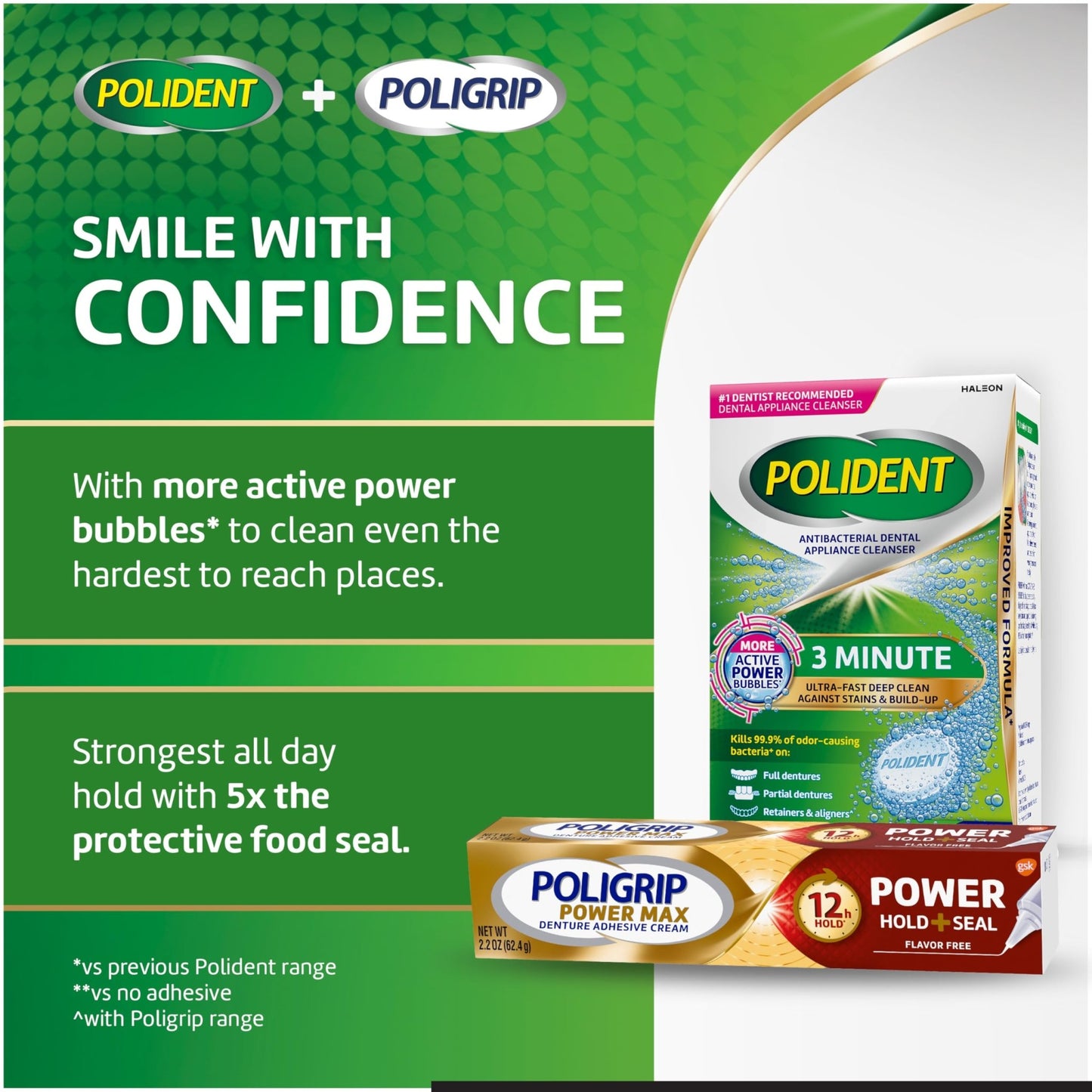 Polident 3 Minute Antibacterial Dental Appliance Cleanser Tablets, Retainer Cleaner Tablets, 90 Count (2 Pack) - dailyvitalstore
