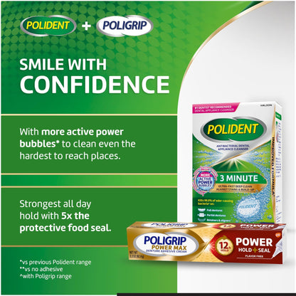 Polident 3 Minute Antibacterial Dental Appliance Cleanser Tablets, Retainer Cleaner Tablets, 90 Count (2 Pack) - dailyvitalstore