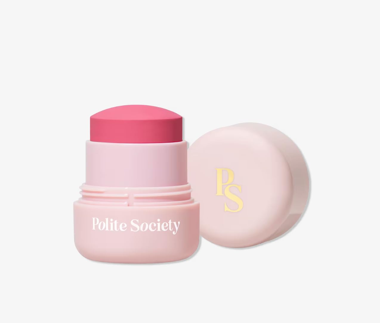 Polite Society Polite Pops Powder Blush Stick, Hybrid Cream to Powder Formula, Buildable Color with Coastal Plant and Vitamin E, London true pink - dailyvitalstore