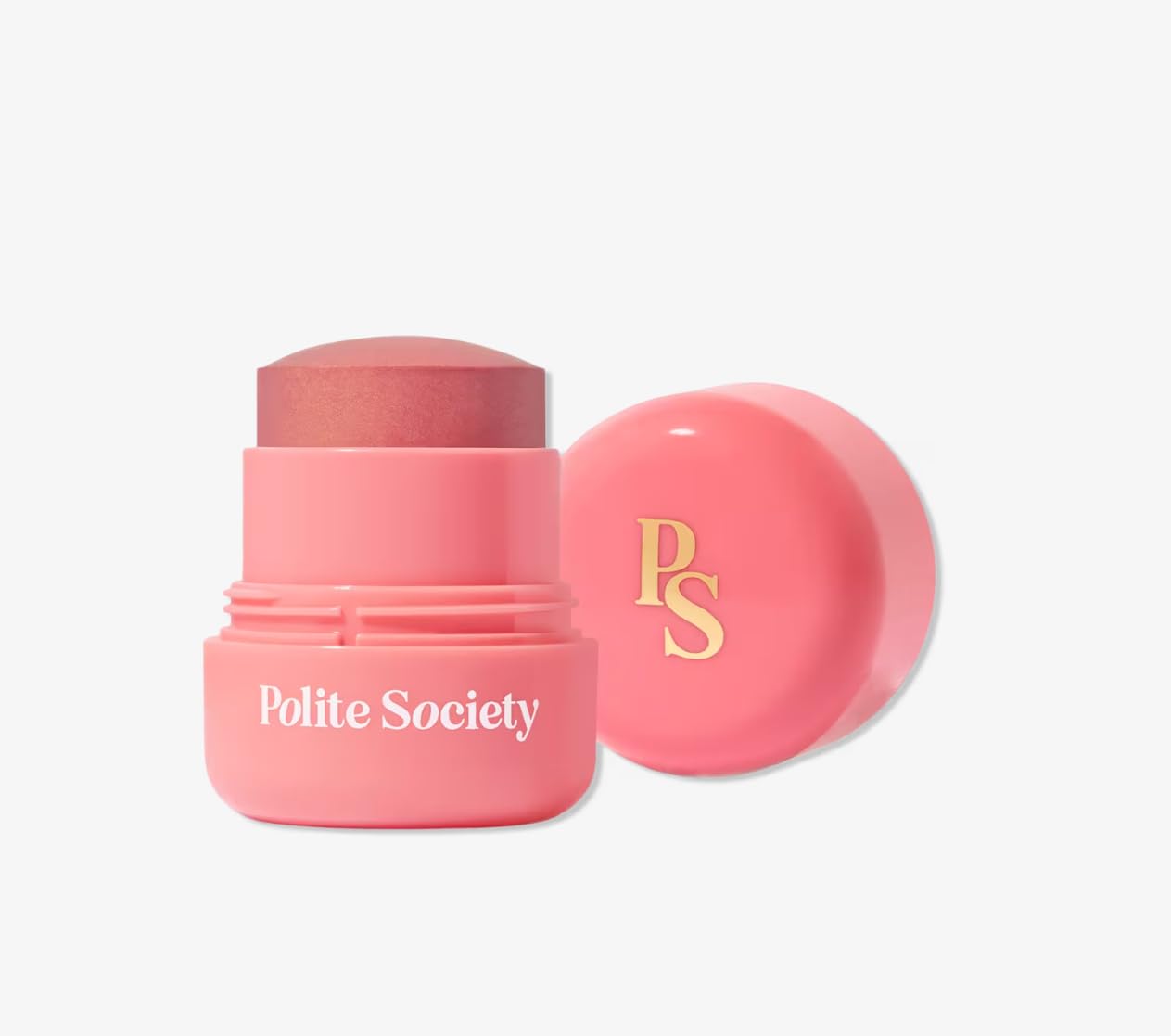 Polite Society Polite Pops Powder Blush Stick, Hybrid Cream to Powder Formula, Buildable Color with Coastal Plant and Vitamin E, Malibu shimmering golden peach - dailyvitalstore