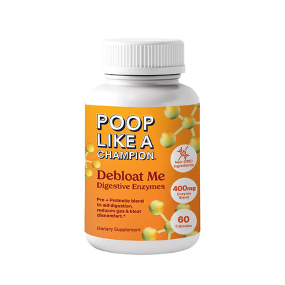 Poop Like a Champion Bloating Relief Digestive Enzymes, Probiotic Powered Capsules to Support Digestive Health and Gas Relief, 60 Capsules - dailyvitalstore
