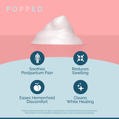 POPPED Witch Hazel Foam with Aloe (5 fl oz) | Perineal Healing Foam for Postpartum Care | Relieves Pain, Hemorrhoids, and Swelling After Birth | Postpartum Essential - dailyvitalstore
