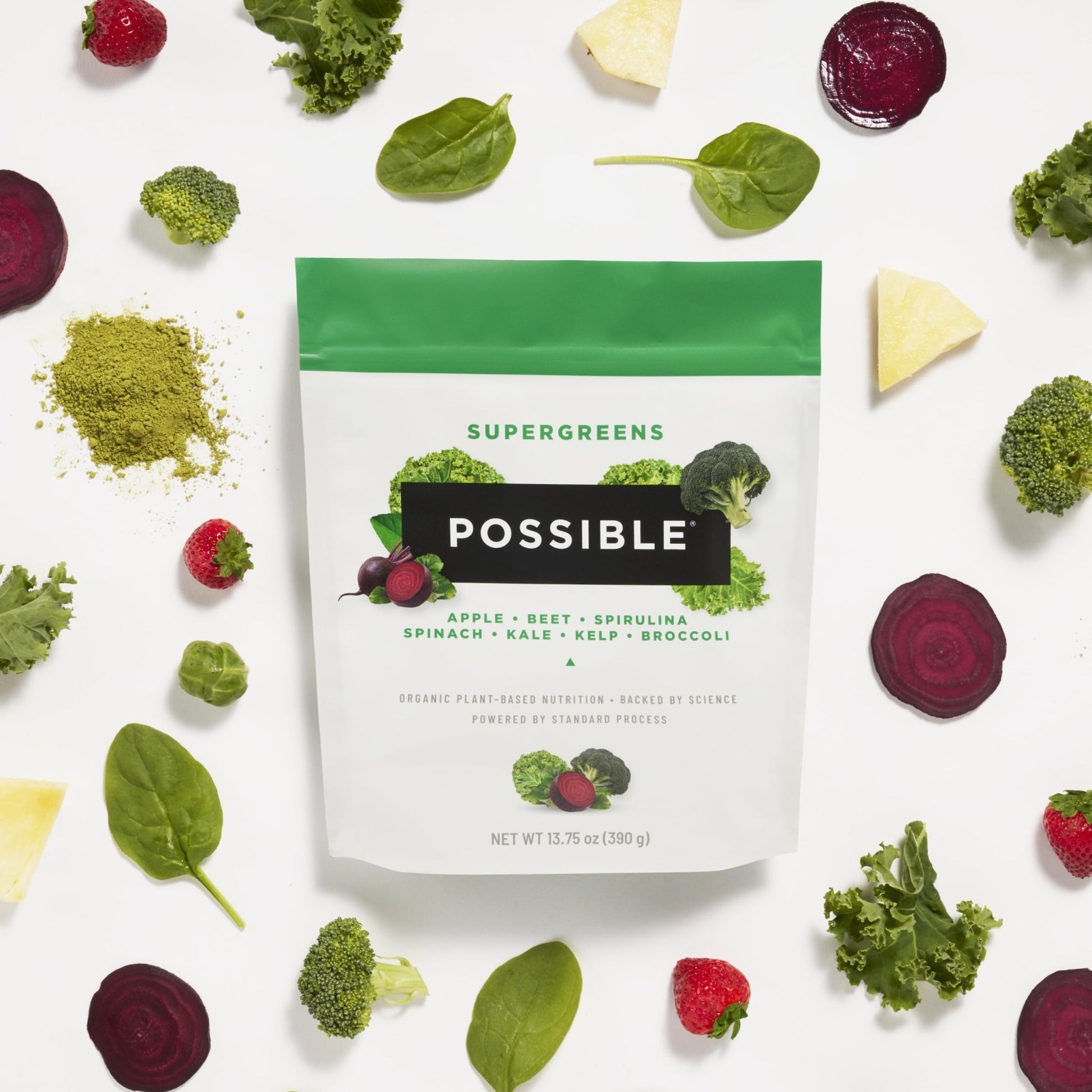 Possible SuperGreens - Potent Superfoods Blend - Plant-Based Antioxidant Support - Greens Powder Supplement & Drink Mix - Non-GMO, Vegan & Gluten-Free - SuperGreens (30 Servings) - dailyvitalstore